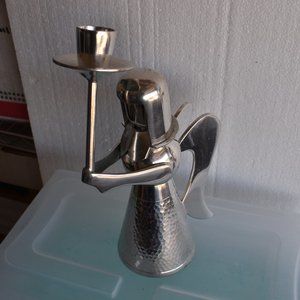 Banka Tin Angel Candlestick Holders, Indonesia Candlelight Collectibles